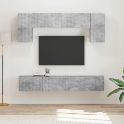 vidaXL Zostava TV skriniek 4 pcs Betónová šedá Kompozitné drevo