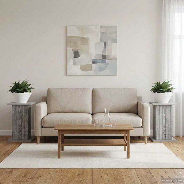 vidaXL Stojan na rastliny 2 pcs Sivá sonoma 30,5 x 30 x 43 cm