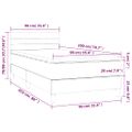 vidaXL Posteľný rám boxsping s matracom tmavomodrý 90x200 cm zamat