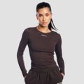 Dámske tričko s dlhým rukávom Aura Tee Brown - GymBeam, veľkosť L