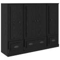 vidaXL Highboard 3 ks Čierny dub 132 x 35,5 x 103,5 cm