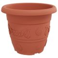 vidaXL Kulatý kvetináč 6 ks Tehlovo červená Ø 34 x 28 cm Plast