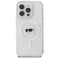 Puzdro Karl Lagerfeld pre iPhone 16 Pro 6,3" KLHMP16LHLSKIH biela Hard IML Metal Karl Head MagSafe