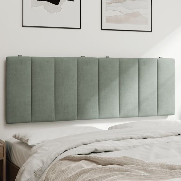 vidaXL Vankúš na čelo postele Hanko, svetlosivý 120 cm, zamat