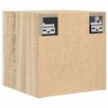 vidaXL Nástenná TV skrinka dub sonoma a biela 30,5x30x30 cm