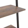 vidaXL Naklonený regál so 4 policami, tmavohnedo čierny 64x34x150,5 cm
