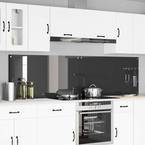 vidaXL Kuchynský obklad 2 pcs Tmavo šedá 110 x 60 cm tvrdené sklo