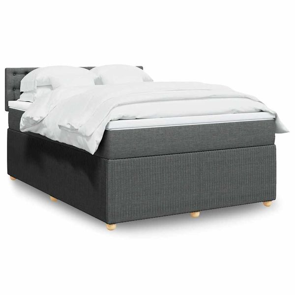 vidaXL Boxspring posteľ s matracom tmavosivá 160x200 cm látka
