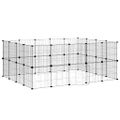 vidaXL 36-panelová klietka pre domáce zvieratá čierna 175x140x70 cm oceľ