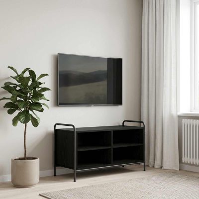 vidaXL TV skrinka 140 x 39,5 x 50 cm Čierny dub Kompozitné drevo