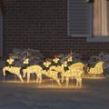 vidaXL LED Soby 7 ks Zlatá 43 x 18 x 66 cm látka LED diód