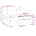 vidaXL Posteľný rám boxsping s matracom a LED ružový 180x200 cm zamat