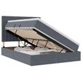 vidaXL Postel s úložným prostorem a matrací Tmavo šedá 140 x 190 cm