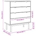 vidaXL Skrinka so zásuvkami OTTA, hnedo biela 76,5x39,5x90cm, borovica
