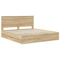 vidaXL Rám postele Sonoma dub 200 x 200 cm Inžinierske drevo