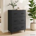 vidaXL Zásuvkový kabinet Čierna 66 x 34,5 x 89,5 cm Kompozitné drevo