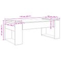 vidaXL Konferenčný stolík Čierny dub 110 x 50 x 41 cm Kompozitné drevo