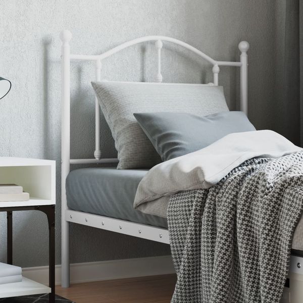 vidaXL Kovové náhradné čelo postele biele 80 cm