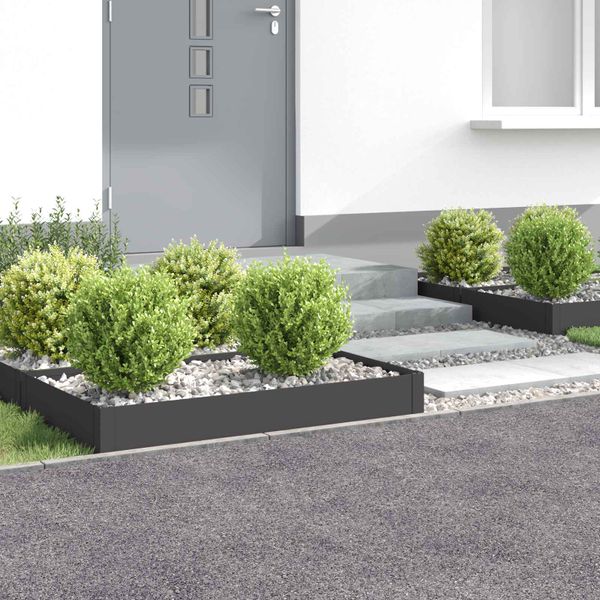 vidaXL Obrubník trávnika 4 ks 100 x 60 x 20 cm Oceľ Čierna