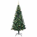vidaXL Umelý predsvietený vianočný stromček Zelená 240 cm PVC a kov
