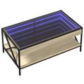 vidaXL Konferenčný stolík s nekonečnými LED dub sonoma 90x50x38 cm