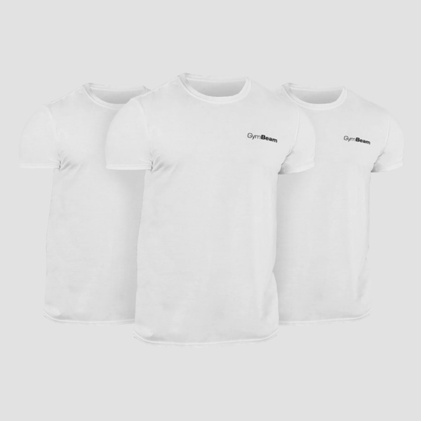 Tričko Basic 3Pack White - GymBeam, veľkosť L - 3pack