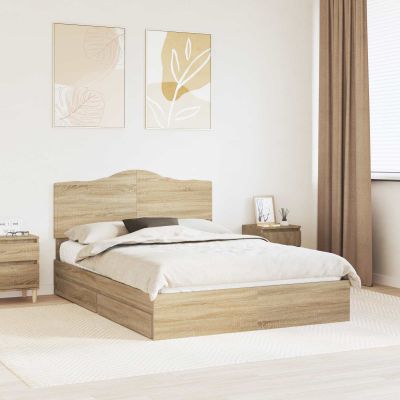 vidaXL Úložná posteľ Sonoma dub 150 x 200 cm Kompozitné drevo