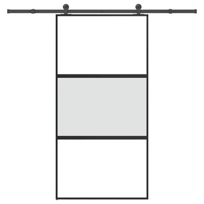 vidaXL Posuvné dvere s kovaním tvrdené sklo a hliník úzke 102,5x205 cm