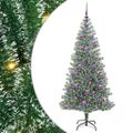 vidaXL Umelý vianočný stromček, snehom obalený, s LED svetlom 180 cm