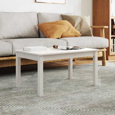 vidaXL Konferenčný stolík biely 80x50x40 cm borovicový masív