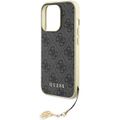 Guess puzdro pre iPhone 15 Pro 6,1" GUHCP15LGF4GGR sivé tvrdé puzdro 4G Charms Collection