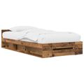vidaXL Rám postele so skladom Staré drevo 80 x 200 cm Kompozitné drevo