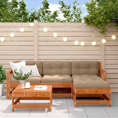 vidaXL Záhradný lounge set 5 ks Vosková hneda borovica