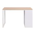 vidaXL Písací stôl 120x60x75 cm, dubová a biela farba