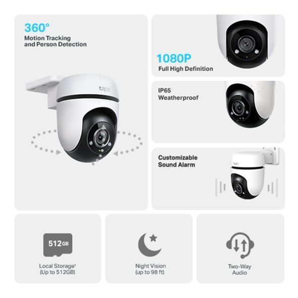Tapo C500 Outdoor Pan/Tilt Bezdrôtová bezpečnostná WiFi kamera