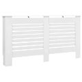 vidaXL Kryty na radiátor 2 ks, biele 152x19x81,5 cm, MDF