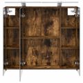 vidaXL Kúpeľňová zrkadlová skrinka Dymová dub 80 x 14.5 x 70 cm