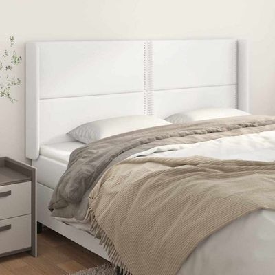 vidaXL Čelo postele so záhybmi biely 183x16x118/128 cm umelá koža