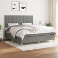 vidaXL Boxspring posteľ s matracom tmavosivá 160x200 cm látka