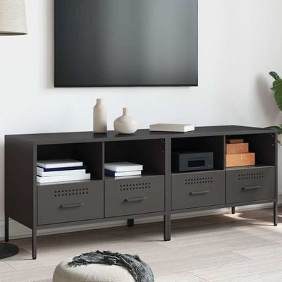 vidaXL TV skrinky 2 ks čierne 68x39x50,5 cm oceľ