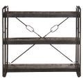 vidaXL Knižnica s 3 policami čierna 90x30x80 cm mangovníkový masív