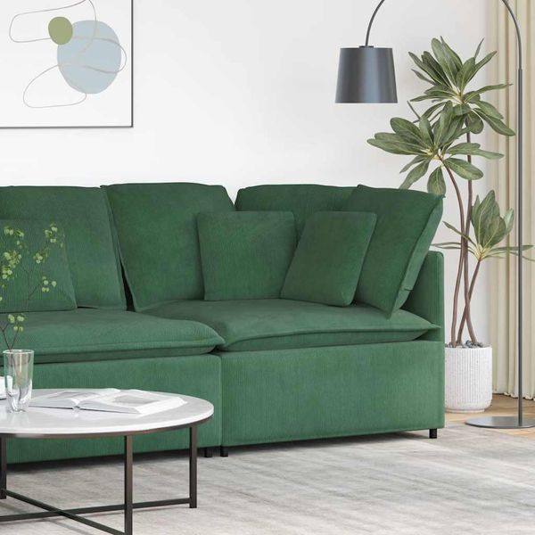 vidaXL Modulárna rohová pohovka s vankúšmi, tmavozelená 100 cm