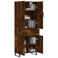 vidaXL Vysoká skrinka dymový dub 69,5x34x180 cm spracované drevo