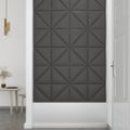 vidaXL Nástenné panely 12 ks sivé 30x30 cm umelá koža 0,54 m²
