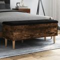 vidaXL Úložná lavička dymový dub 102x42x46 cm kompozitné drevo