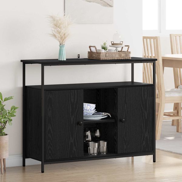 vidaXL Servírovacia skriňa Čierny dub 100 x 35 x 80 cm