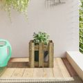 vidaXL Záhradný kvetináč s dizajnom plotu 30x30x30 cm impregn.borovica