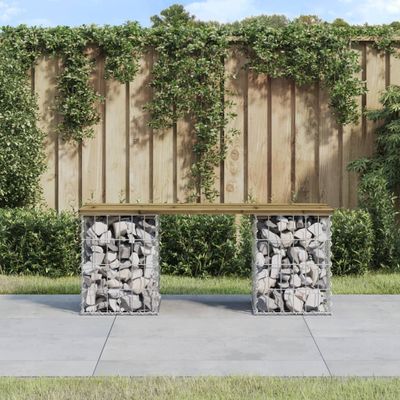 vidaXL Záhradná lavička gabiónový dizajn 103x31x42 cm impreg. borovica