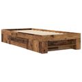vidaXL Rám postele so skladom Staré drevo 80 x 200 cm Kompozitné drevo