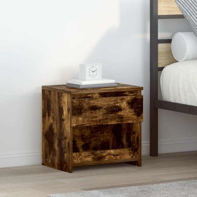 vidaXL Nočný stolík dymový dub 40x30x39 cm spracované drevo